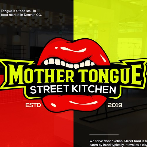 Energetic logo with the title 'Funky Logo Mother Tongue'