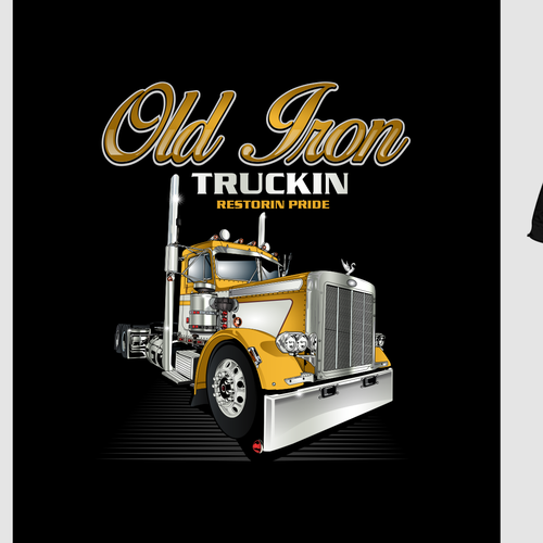 Truck t-shirt with the title 'old iron truck design '