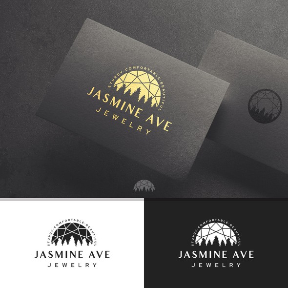 Black and gold logo with the title 'Logo for a handmade jewelry business'