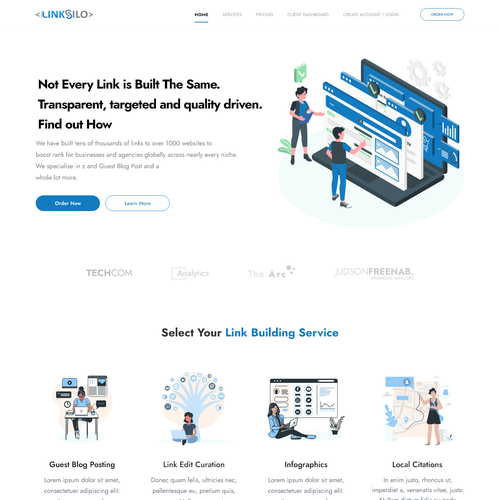 Fresh website with the title 'LinkSilo Home page'