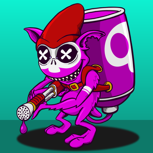 Weird design with the title 'Purple Screen Monster'