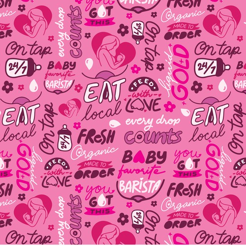 Feminine t-shirt with the title 'Breasfeeding Quotes Pattern'