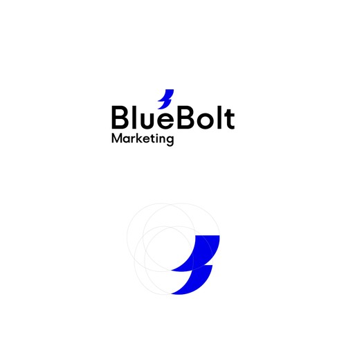 Electric shock logo with the title 'Blue Bolt'