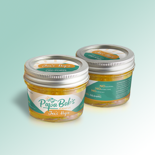 Jar label with the title 'Label for CBD Puree'