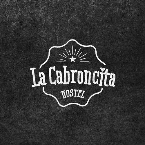 Chalk design with the title 'Retro logo for La Cabroncita hostel'