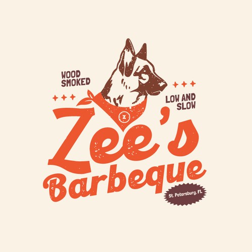 Farm-to-table logo with the title 'Zee's BBQ'