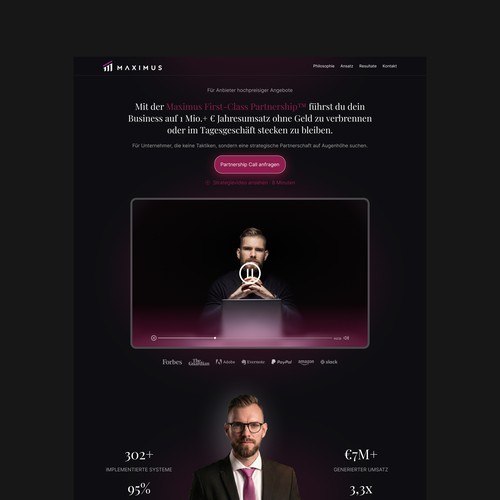 Corporate website with the title 'High-End "Private Equity" Style Landing Page for Business Consultant'