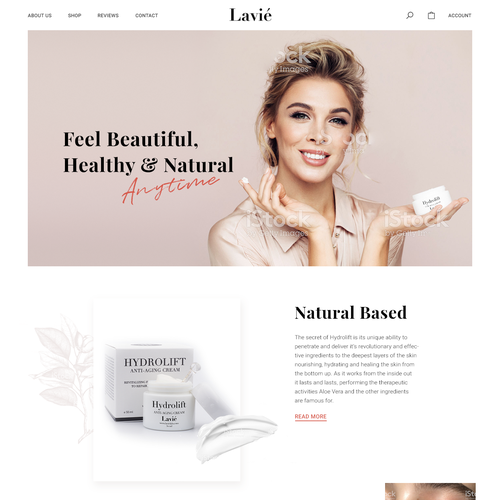 Cosmetics website with the title 'Landing page for cosmetics brand'