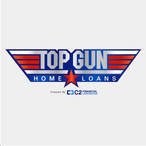 Loan logo with the title 'Top Gun Logo Bordered red'