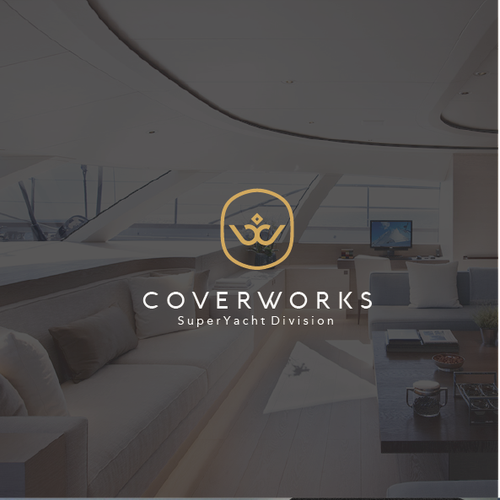Yacht logo with the title 'CoverWork Logo Design'