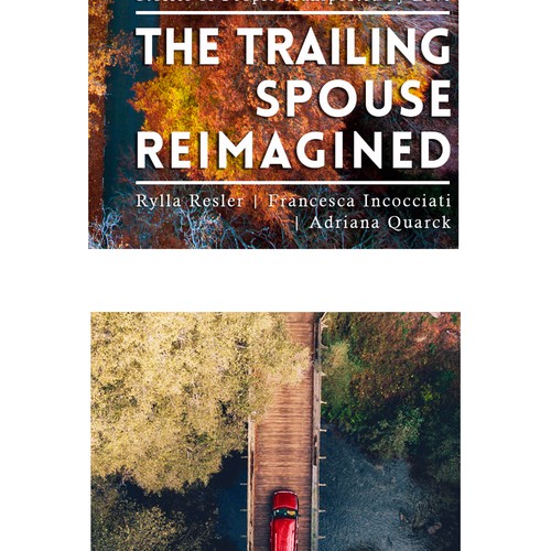 Travel book cover with the title 'The Trailing Spouse Reimagined'
