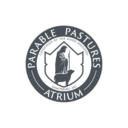 Lamb logo with the title 'Parable Pastures Atrium'