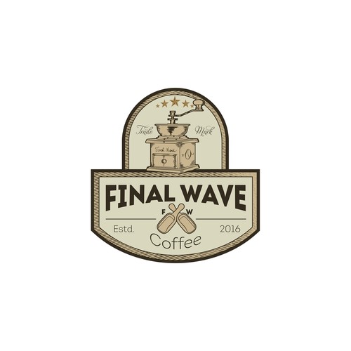 Roaster logo with the title 'final wave coffee logo'