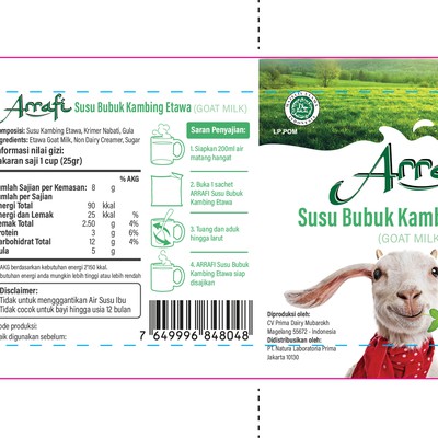 Clean and fun sachet for goat milk powder