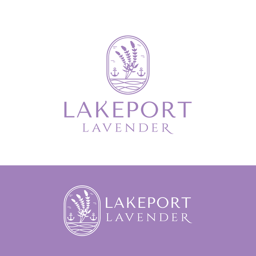 Lavender logo with the title 'Logo Design'