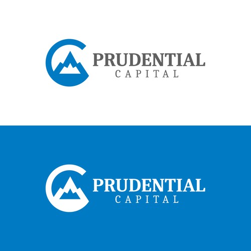 Alphabet design with the title 'Abstract logo design concept for Prudential capital.'