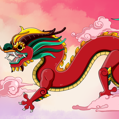 Dragon artwork with the title 'Dragon chino'