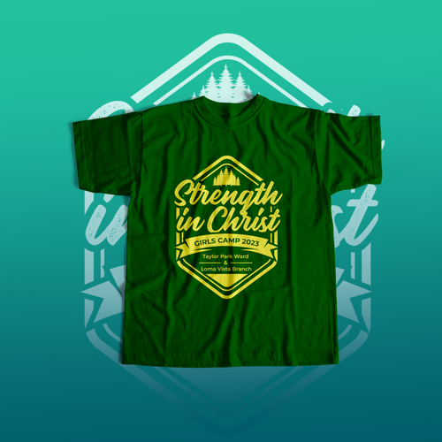 Camp t-shirt with the title '"Strength in Christ" girls camp shirt'