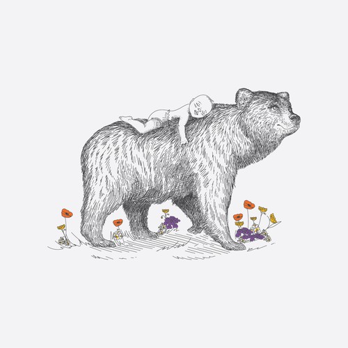 Whimsical design with the title 'Birth announcement Bear '