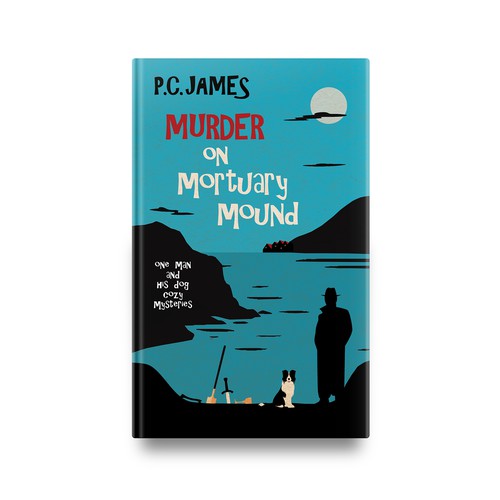 Design with the title 'Cover for book 7 of the "One Man and His Dog Cozy Mysteries" series'