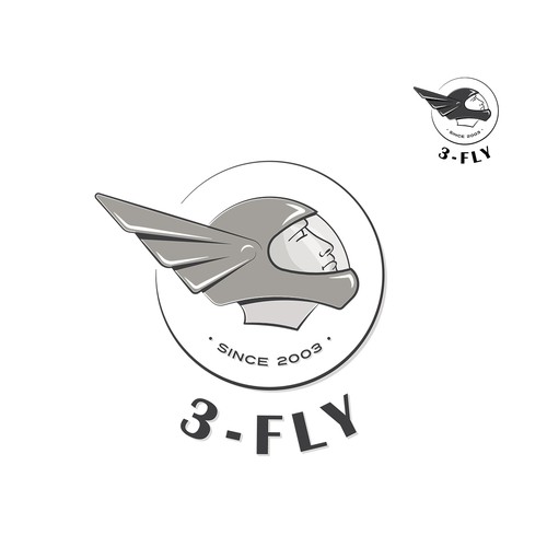 Skydiving logo with the title 'Logo concept for a skydiving team'