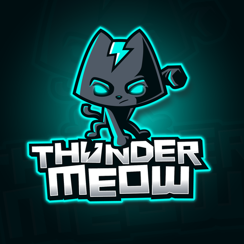 Game controller logo with the title 'Thunder Meow logo'
