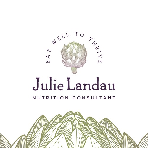 Vegetable design with the title 'Healthy logo design for Julie Landau'