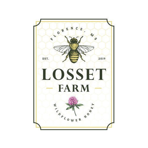 Clover design with the title 'Losset Farm'