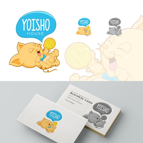 Cute cat logo with the title 'Cat Logo'