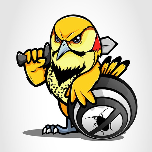 Full color logo with the title 'Logo & Mascot for Pest Control Company'