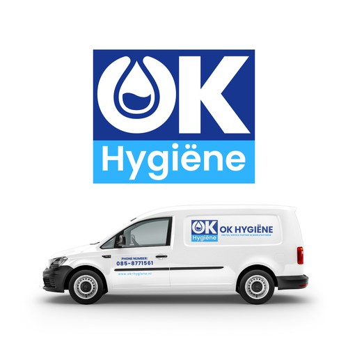Hygiene logo with the title 'OK Hygiëne Logo Design'