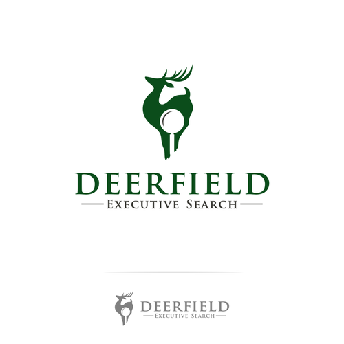 Magnifying glass logo with the title 'Deerfield executive search'