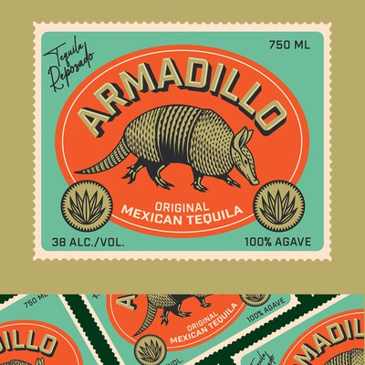 Armadillo Tequila Label Design