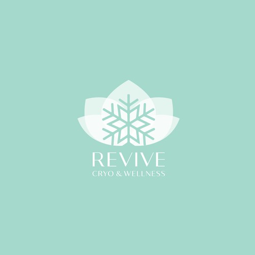 Pastel logo with the title 'Logo for REVIVE Cryo & Wellness'