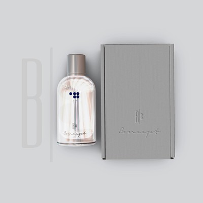 Elegant parfume bottle label and box design