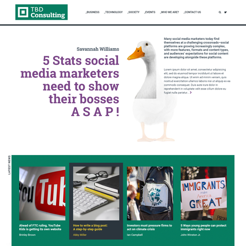 Blog website with the title 'TBD'