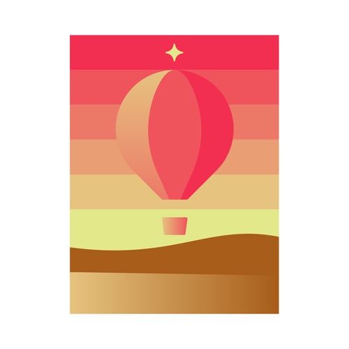 Geometric artwork with the title 'Hot-air balloon '