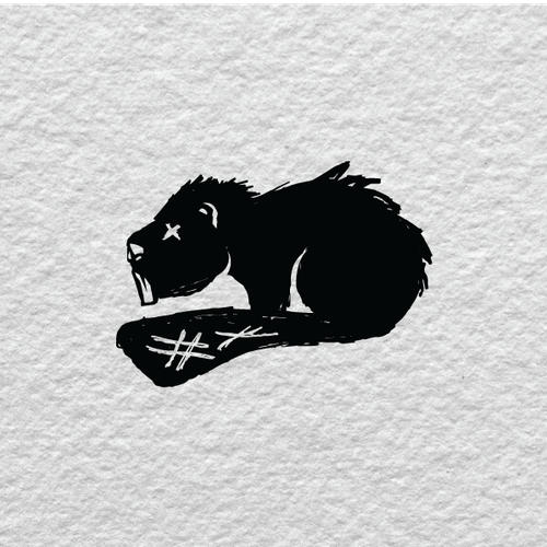 Bold t-shirt with the title 'Hand drawn beaver sketch art'