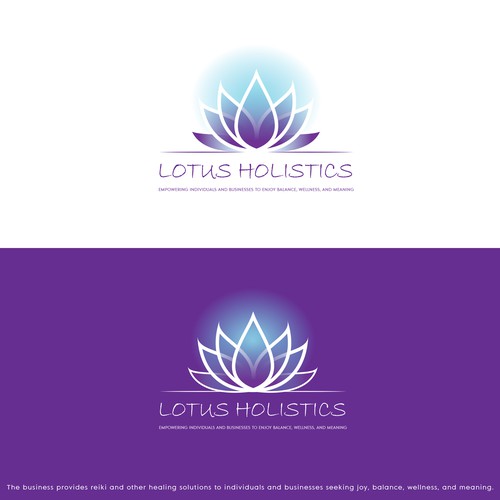 Reiki logo with the title 'Logo for Lotus Holistics, a reiki services business'