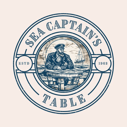 Ocean logo with the title ' Sea Captain's Table Logo Design'
