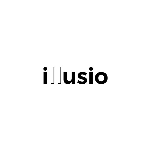 Optical illusion logo with the title 'Wordmark for illusio'