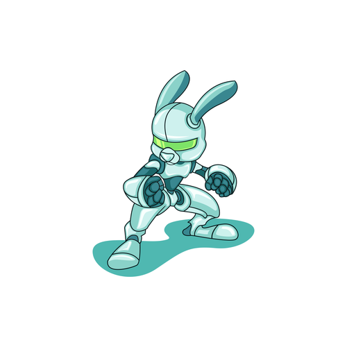 Cyborg design with the title 'Rabbit Mascot '
