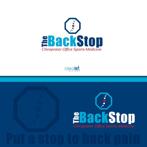 Chiropractic logo with the title 'Stop Back Pain'