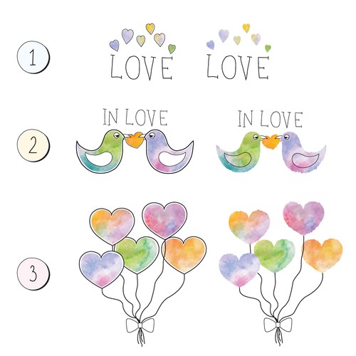 Love artwork with the title 'Stickers for collage app'