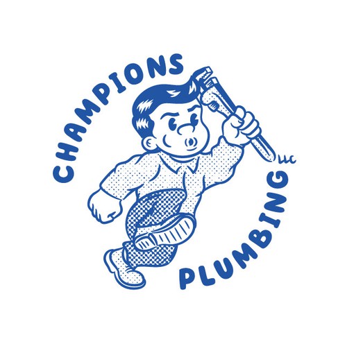 Plumbing design with the title 'Retro logo concept for a plumbing company'