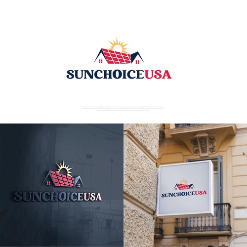 Solar energy logo with the title 'SunchoiceUSA'