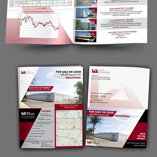 Property design with the title 'Industrial real estate marketing brochure'