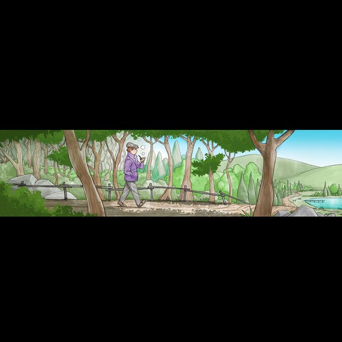 Watercolor artwork with the title 'Lunting Illustration.'