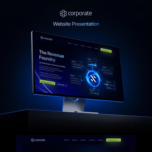 Digital website with the title 'Corporate Graphics'