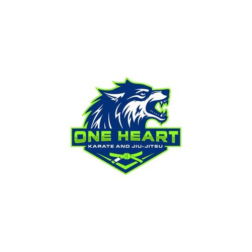 Jiu-jitsu logo with the title 'One Heart Logo Contest'